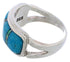 Southwestern Turquoise Opal Inlay Silver Ring Size 6 EX50829